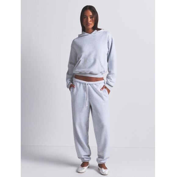 Skims Cotton Fleece Classic Jogger Light Heather Grey Size Small - Picture 2 of 9